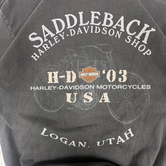 Vintage 2003 Harley Davidson Black Legendary Harley Utah Graphic Tshirt L - Picture 5 of 8